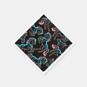 Pferd Neonlicht Glitch Retro-Stil Serviette (Ecke)