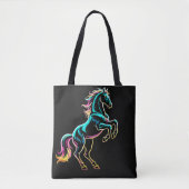 Pferd Neonlicht Glitch Retro-Stil Tasche (Vorderseite)