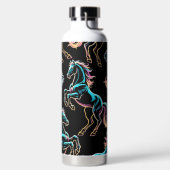 Pferd Neonlicht Glitch Retro-Stil Trinkflasche (links)