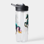 Pferd Neonlicht Glitch Retro-Stil Trinkflasche (Rechts)