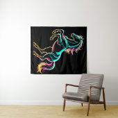 Pferd Neonlicht Glitch Retro-Stil Wandteppich (Beispiel (Horizontal))