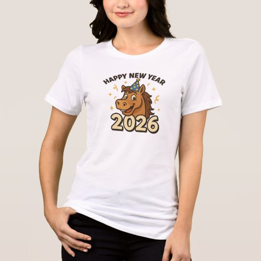Pferd Neujahr 2026 Tri-Blend Shirt (Vorderseite)