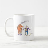 Pferd niest lustiger Cartoon Kaffeetasse (Links)