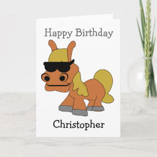 Pferd nur den Namen Geburtstag hinzufügen Karte