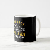Pferd - Nur ein Junge, der Pferde Liebe Kaffeetasse (VorderseiteRechts)