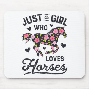 Pferd nur ein Mädchen, das Lieben Reiten Farm Mousepad