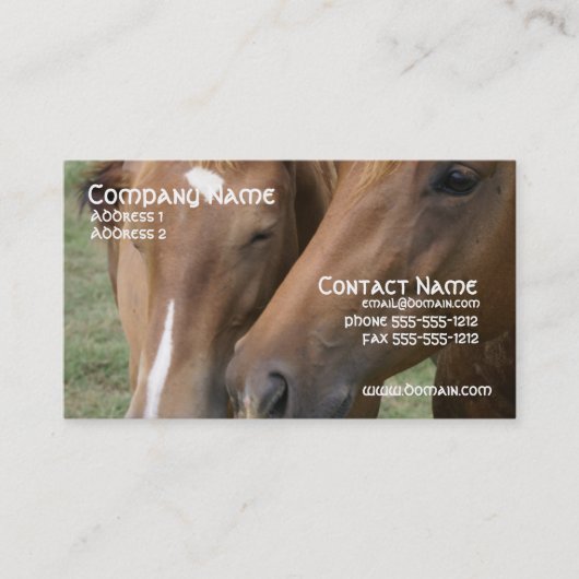 Pferd Nuzzle Visitenkarte (Vorderseite)