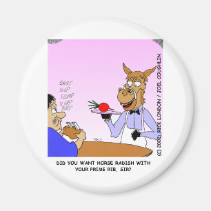 Pferd Ober Kellner Lustige Cartoon T-Shirts & Gesc Magnet