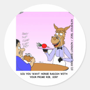 Pferd Ober Lustige Cartoon T-Shirts & Geschenke Runder Aufkleber