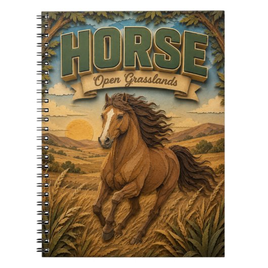 Pferd offene Graslandschaft POPCUT Notizblock (Vorderseite)