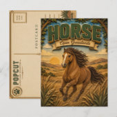Pferd offene Graslandschaft POPCUT Postkarte (Vorne/Hinten)