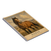 Pferd Offene Graslandschaften VINTAGE Notizblock (Rechte Seite)