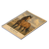 Pferd Offene Graslandschaften VINTAGE Notizblock (Linke Seite)