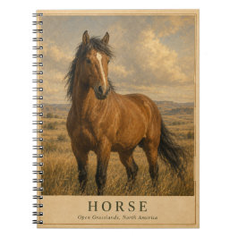 Pferd Offene Graslandschaften VINTAGE Notizblock