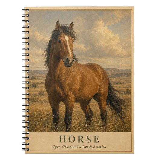 Pferd Offene Graslandschaften VINTAGE Notizblock (Vorderseite)