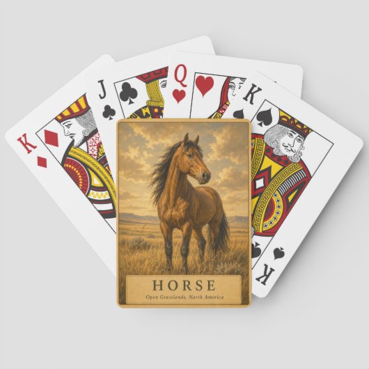 Pferd Offene Graslandschaften VINTAGE Spielkarten (Rückseite)