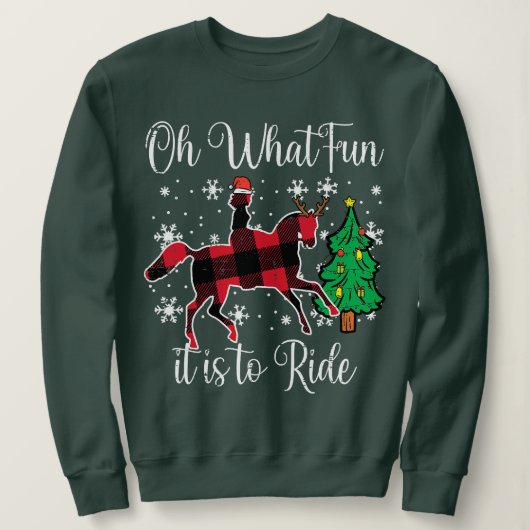 Pferd Oh, was Spaß es ist Weihnachten Weihnachten Sweatshirt (Design vorne)