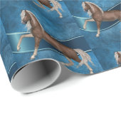 Pferd On Blue mit Multiband SM Jeden Anlaß Geschenkpapier (Rolleneckpunkt)