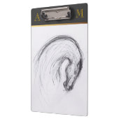 Pferd - Original Zeichnend - Monogramm-Zwischenabl Klemmbrett (Links)