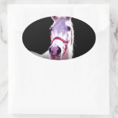 Pferd Ovaler Aufkleber (Tasche)