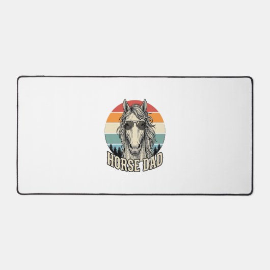 Pferd Papa Vintage-Sonnenuntergang-Gravur-Vektor-D Schreibtischunterlage (Vorderseite)