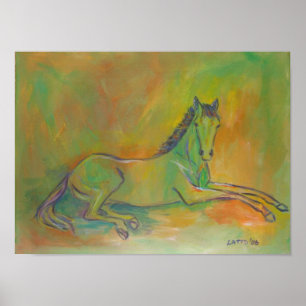 Pferd-Pastell-Porträtposter Poster