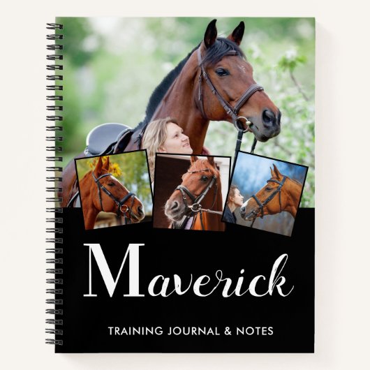 Pferd Personalisierter Monogramm Name Equine 5 Fot Notizblock (Vorderseite)