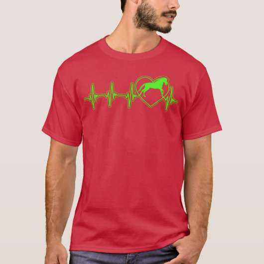 Pferd Pferde Heartbeat Retro T-Shirt (Vorderseite)