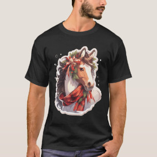 Pferd Pferde Weihnachten Reiten Reiten Sport lusti T-Shirt