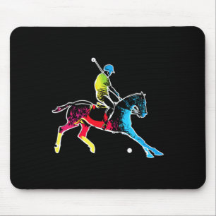 Pferd Polo Player - farbenfrohe Polo Sports Horseb Mousepad