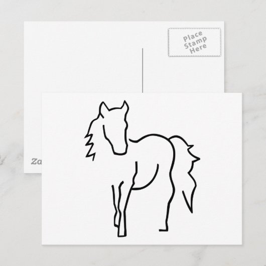 Pferd Postkarte (Vorne/Hinten)