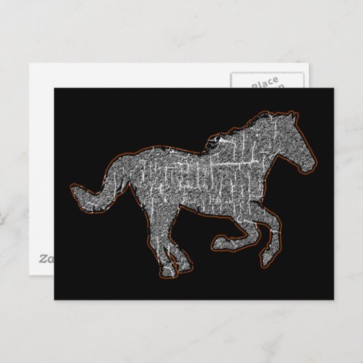 Pferd Postkarte (Vorne/Hinten)