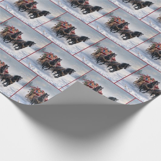Pferd Pulling ein Weihnachtslied Geschenkpapier (Ecke)