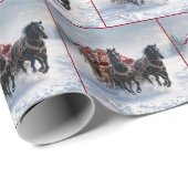 Pferd Pulling ein Weihnachtslied Geschenkpapier (Rolleneckpunkt)