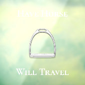 "Pferd reisen" Reittiere (weißer Text) Fensteraufkleber (Blatt 3)