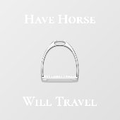 "Pferd reisen" Reittiere (weißer Text) Fensteraufkleber (Blatt)