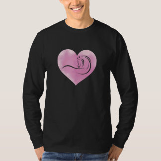 Pferd Reiten Cowgirl Rosa Herz T-Shirt