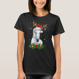 Pferd Rentier Geweih Lichter Schmuck Weihnachten X T-Shirt