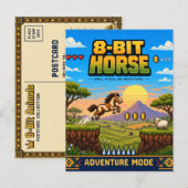 Pferd, Retro-8-Bit-Pixelkunst Postkarte (Vorne/Hinten)