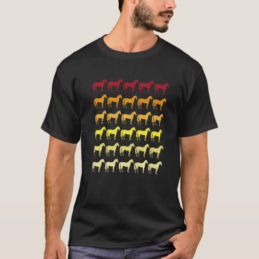 Pferd Retro-Tiermuster   T-Shirt (Vorderseite)