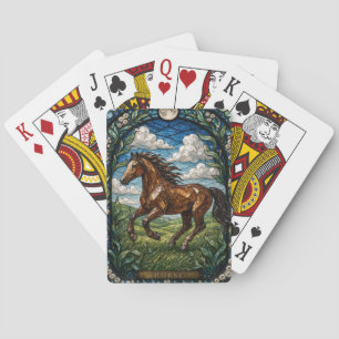Pferd Rollende Wiese Illumina Buntglas Spielkarten