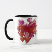 Pferd - rote PferdeKontur mit Herzen Tasse (Links)