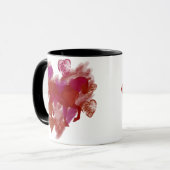 Pferd - rote PferdeKontur mit Herzen Tasse (Vorderseite Links)