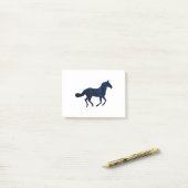 Pferd - Running - Dunkelblau Post-it Klebezettel (Auf Schreibtisch)