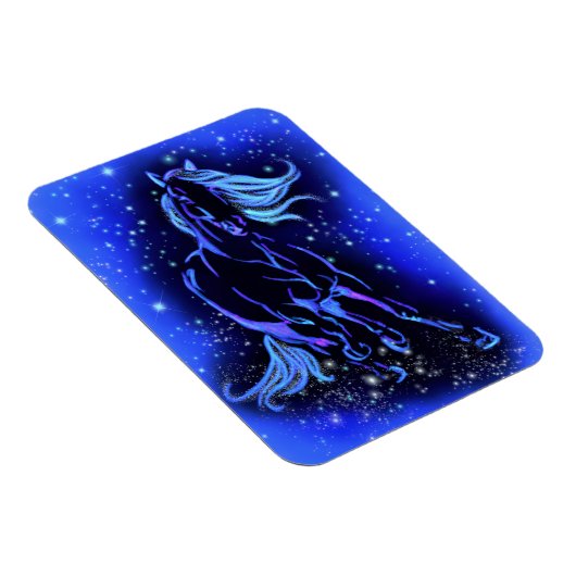 Pferd Running Magnet Blue Starry Night (Rechte Seite)