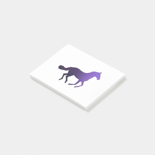 Pferd - Running - Violett Post-it Klebezettel (angewinkelt)
