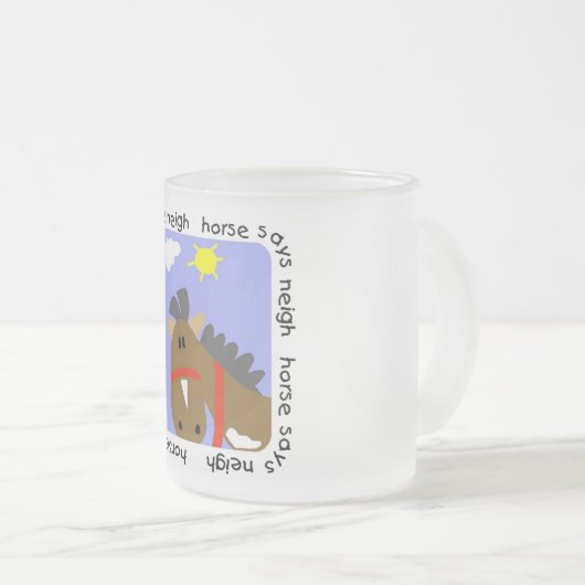 Pferd sagt Wiehern-T-Shirts und Geschenke Mattglastasse (VorderseiteRechts)