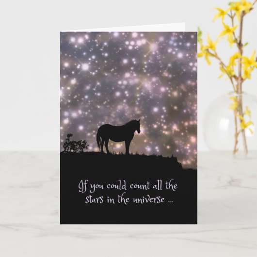 Pferd Schönes Denken Sie an Ihre Karte mit Liebe (Gelbe Blume)