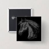 Pferd: Schwarz Button (Vorne & Hinten)