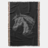 Pferd: Schwarz Decke (Vorderseite Vertikal)